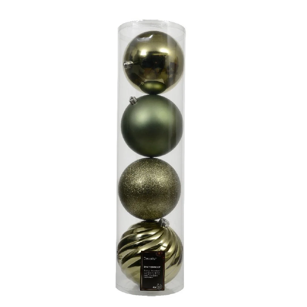 Decoris Assorted 14cm Rosemary Green Baubles