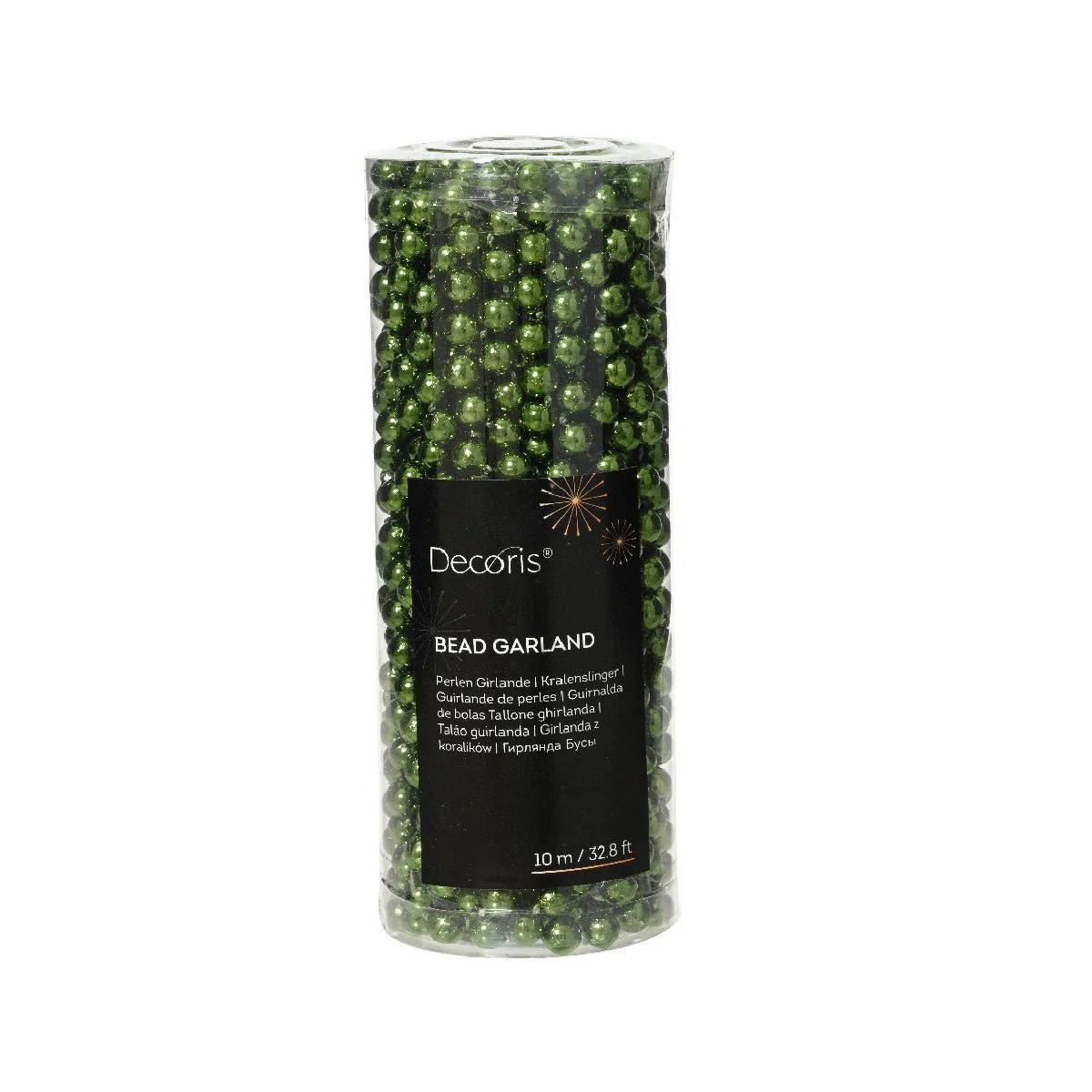 Decoris Bead Garland 10m Pine Green