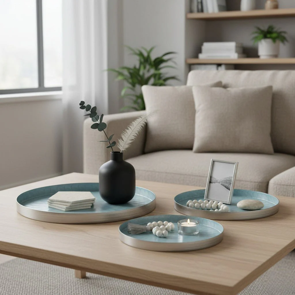 Decoris Blue Enameled Plates Set Of 3 - Image 2