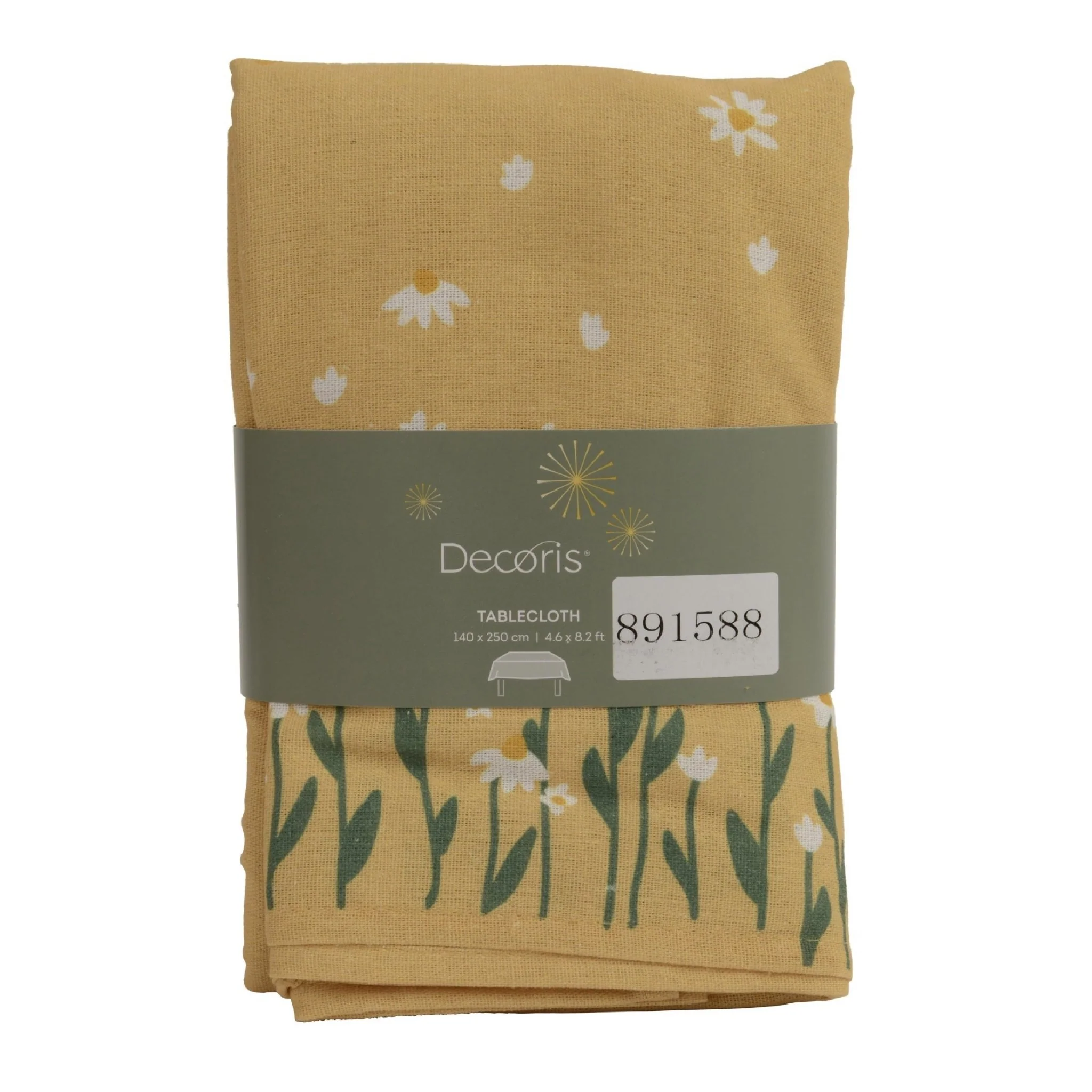 Decoris Tablecloth 140x250 cm Yellow with Daisy Pattern - Image 2