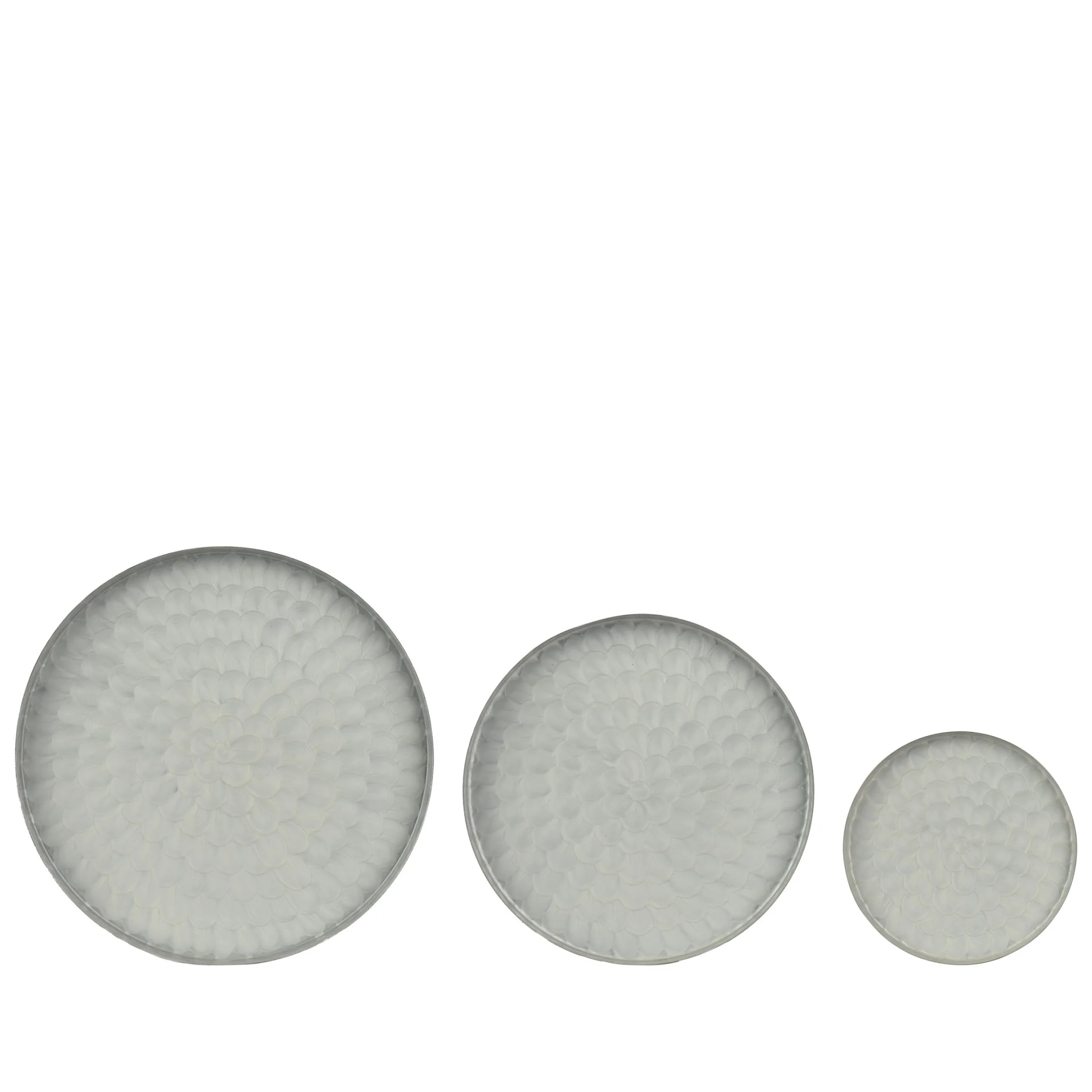 Decoris White Enameled Plates Set Of 3 - Image 3