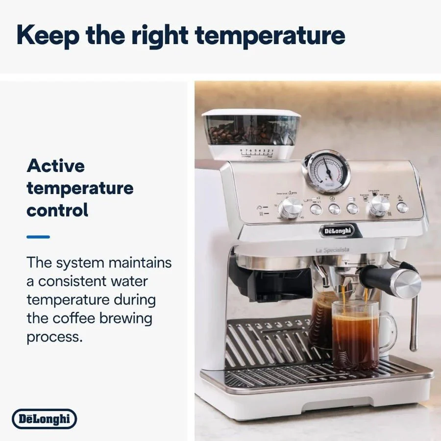Delonghi La Specialista Arte Manual Bean to Cup Coffee Machine - White | EC9155.W - Image 4