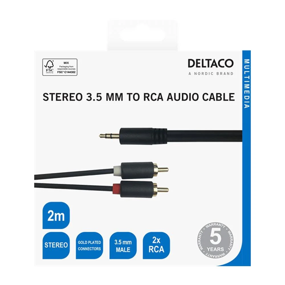 Deltaco Stereo 3.5mm to RCA Audio Cable