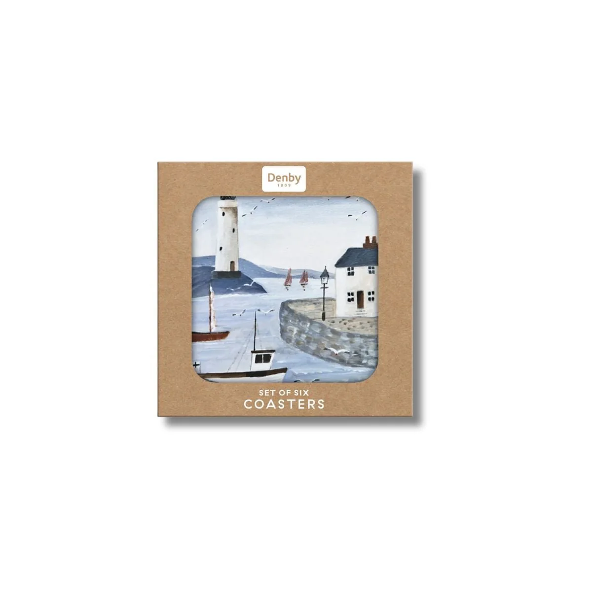 Denby Set Of 6 Coastal Lighthouse Coasters - Image 2