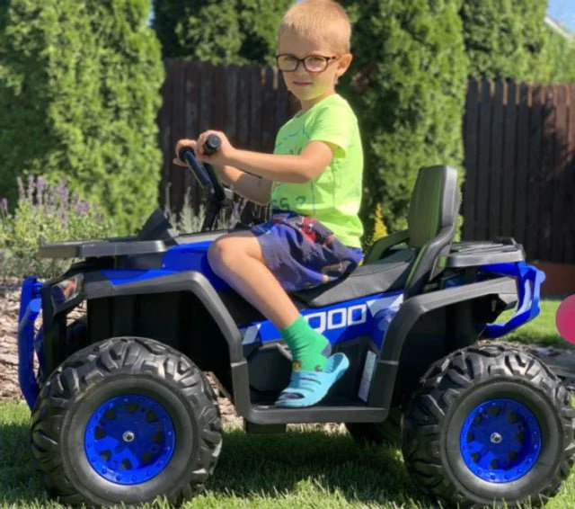Desert Commander 24V Electric Ride On Quad - Blue - Image 3