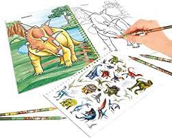 Dino World Colouring Book W/ Coloured Pencils - Image 2