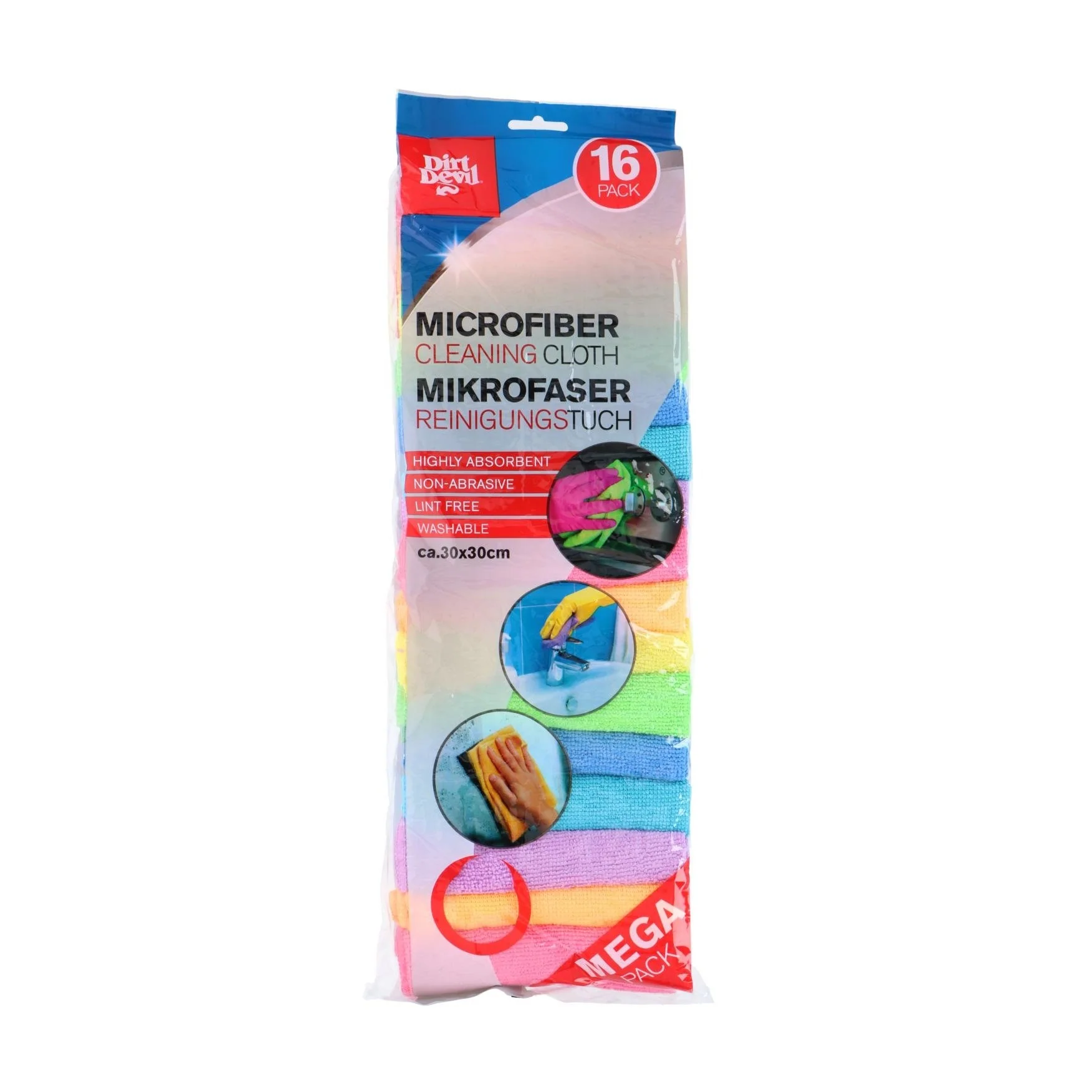 DIRT DEVIL Microfibre Cleaning Cloths 16pcs