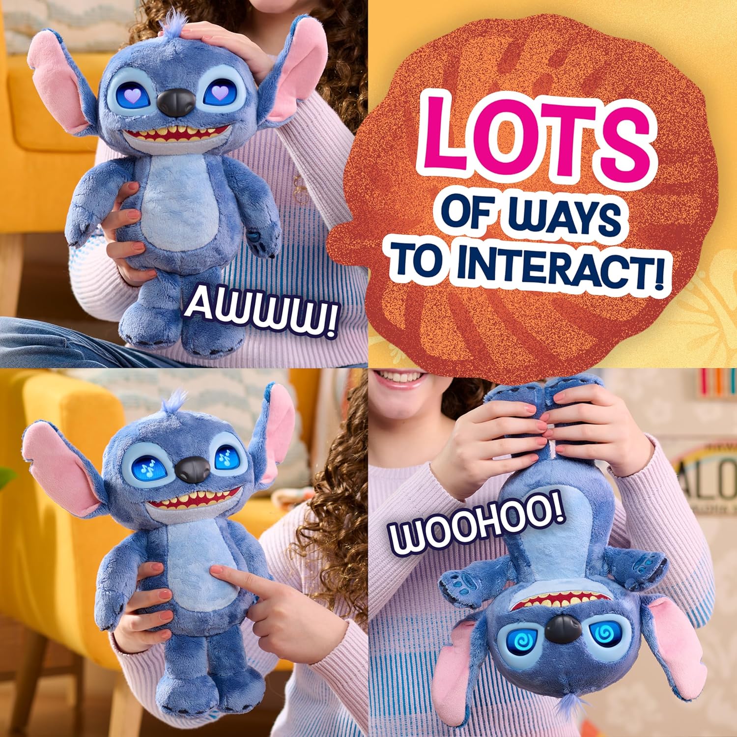 Disney Stitch Many Moods 14-inch Interactive Plush - Image 2