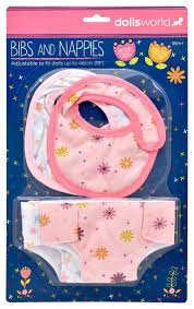 Dolls World Atlantic Bibs and Nappies Set