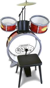 Drum Set 4 Pcs With Stool - Red