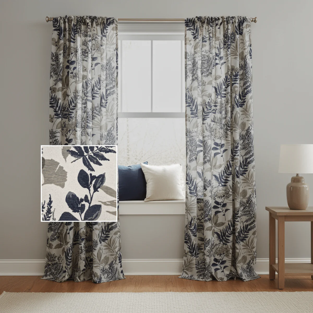 Duchess Navy Eyelet Curtains – 90" × 90" (229 × 229 cm) - Image 3