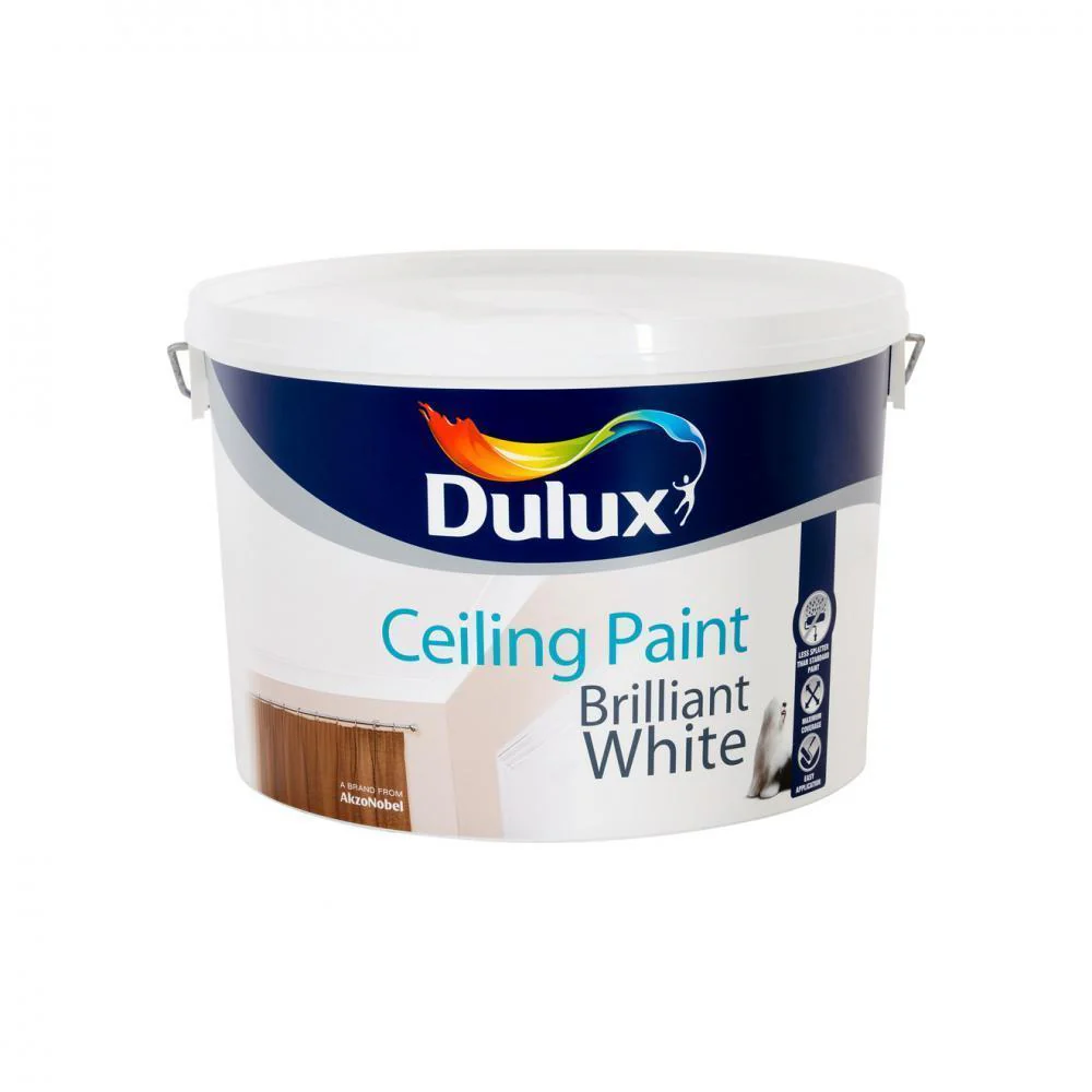 Dulux Ceiling Paint Matt Brilliant White - 10 Litre - Image 2