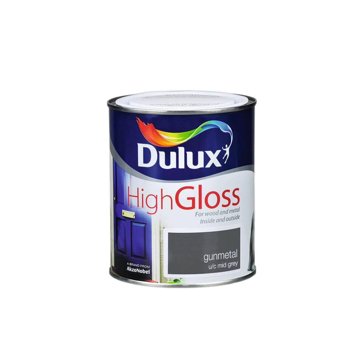 Dulux High Gloss Colour- 750ml GUNMETAL - Image 2