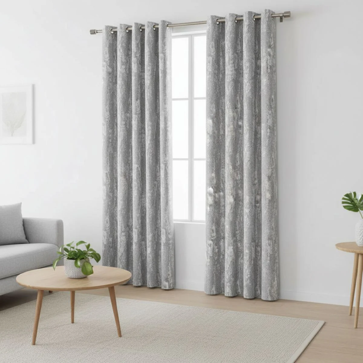 EA Designs Cloud Oyster Interlined Eyelet Curtains (90" x 72") - Image 3