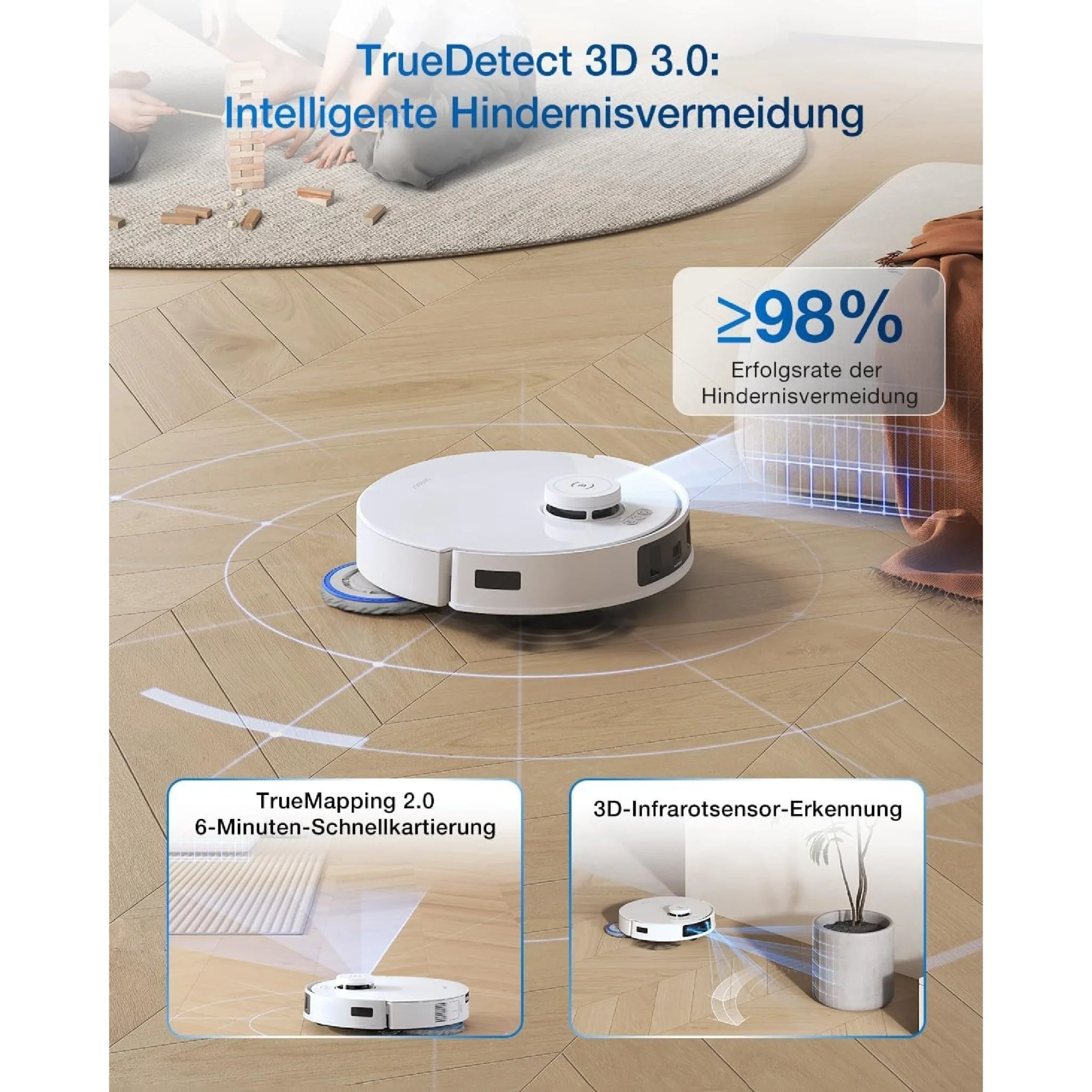 Ecovacs DEEBOT T30C PRO White Gen 2 Robot Vacuum - Image 5