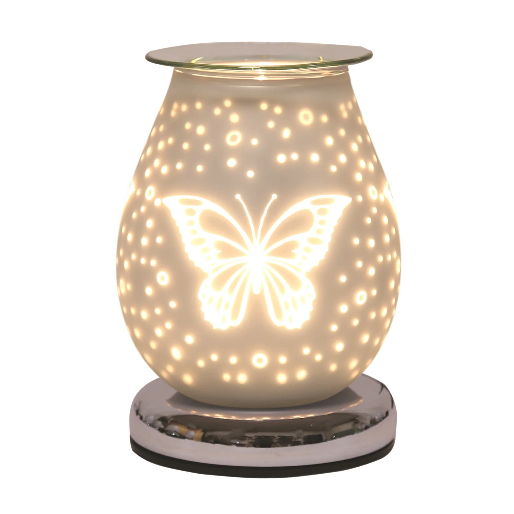 Electric Wax Melt Burner Touch - White Satin Butterfly