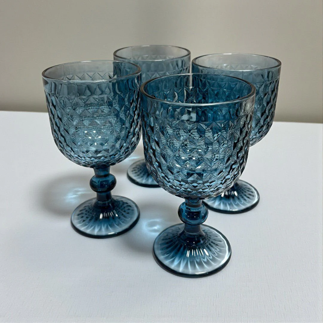 Elements Blue Wine Glasses Set of 4 - Image 2