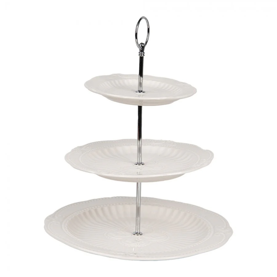 Etagere 3 Tier White Ceramic Cake Stand 26 x 31cm - Image 3
