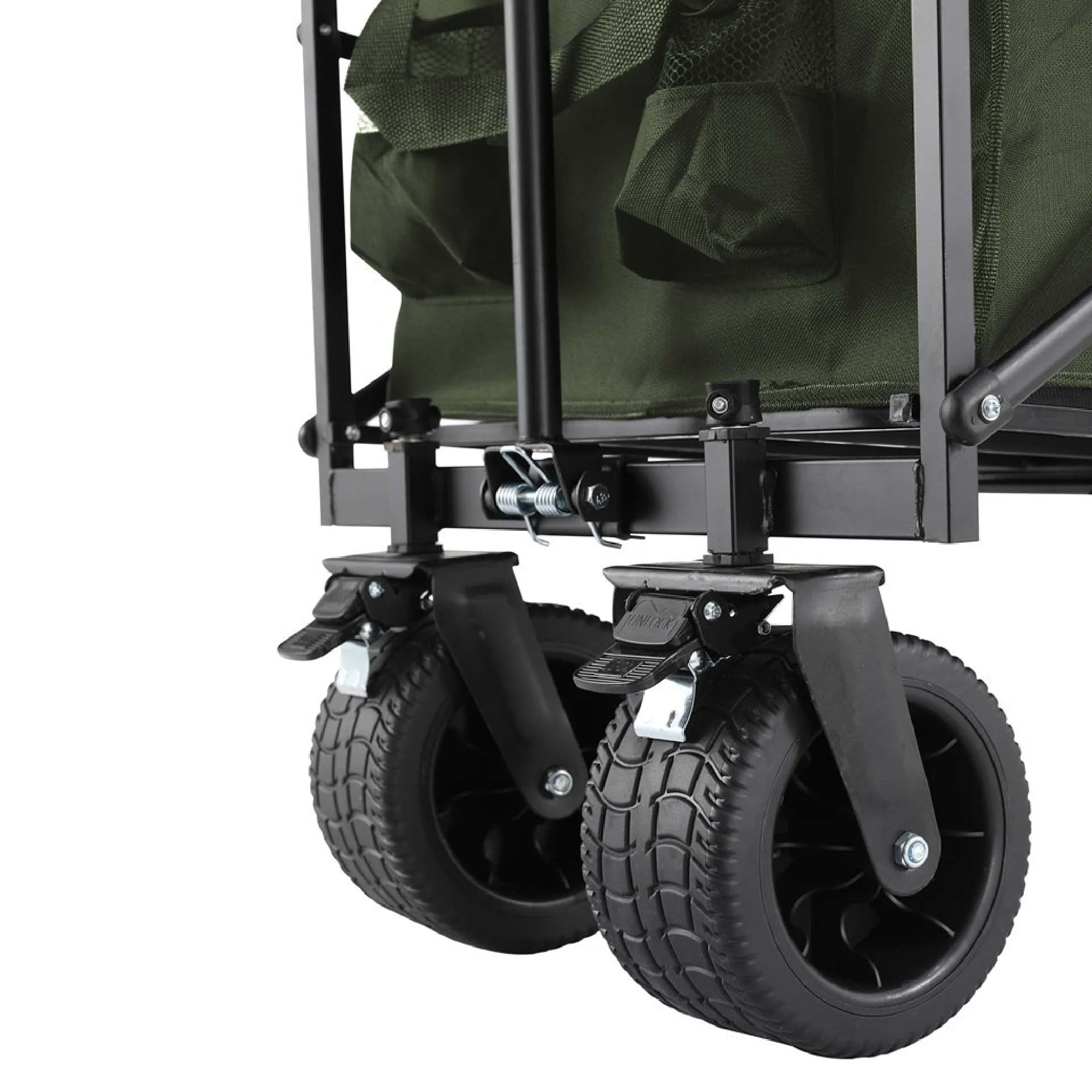 Explorer Foldable Handy Cart – Green – Extra Wide Wheels – 100KG Load - Image 3
