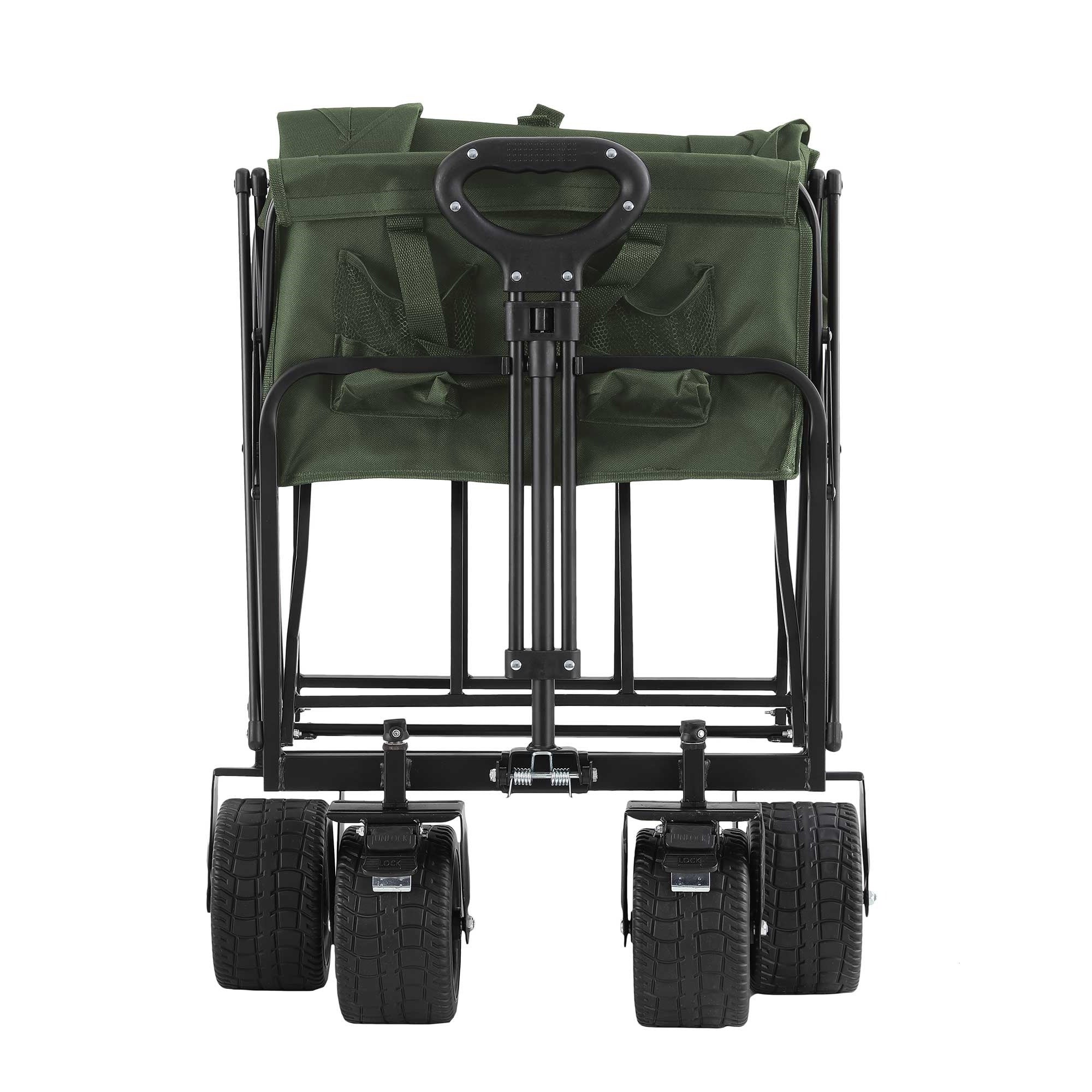 Explorer Foldable Handy Cart – Green – Extra Wide Wheels – 100KG Load - Image 4