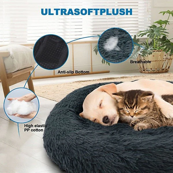 Extrastar Calming Donut Pet Bed Grey - Medium - Image 4