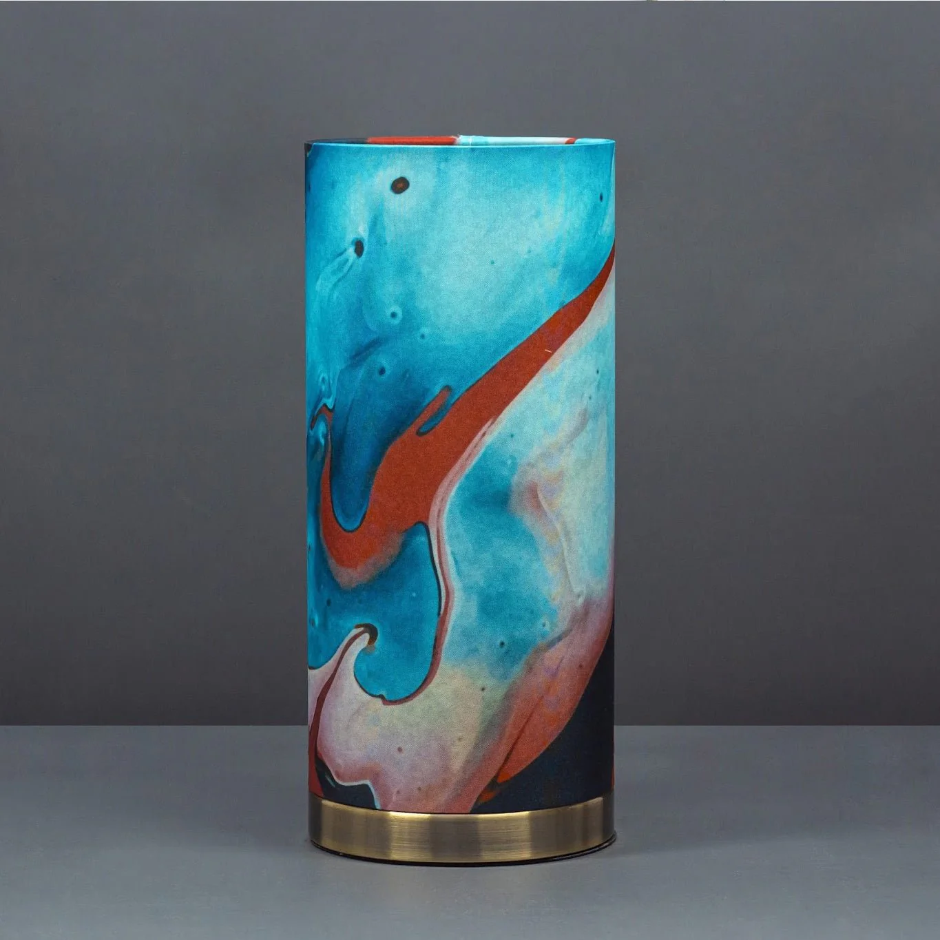 Fabric Lamp - Abstract Blue, Red and Black