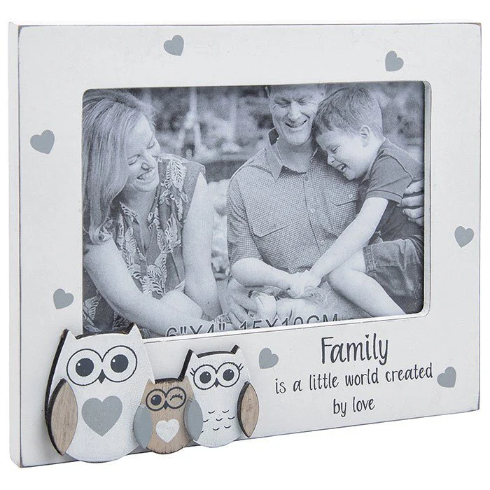 Family Owl Photo Frame 6" x 4" Family