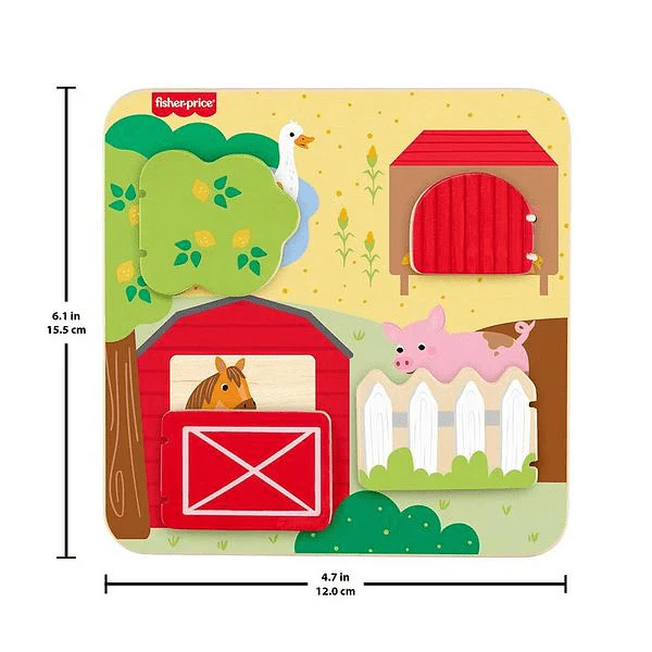 Fisher Price Wooden Farm Animal Board