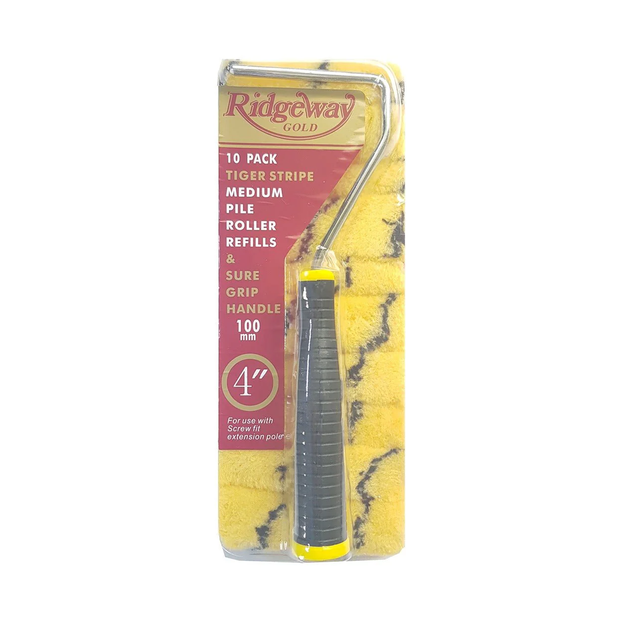 Fleetwood 4" Tiger Stripe Roller Handle & 10 Sleeves