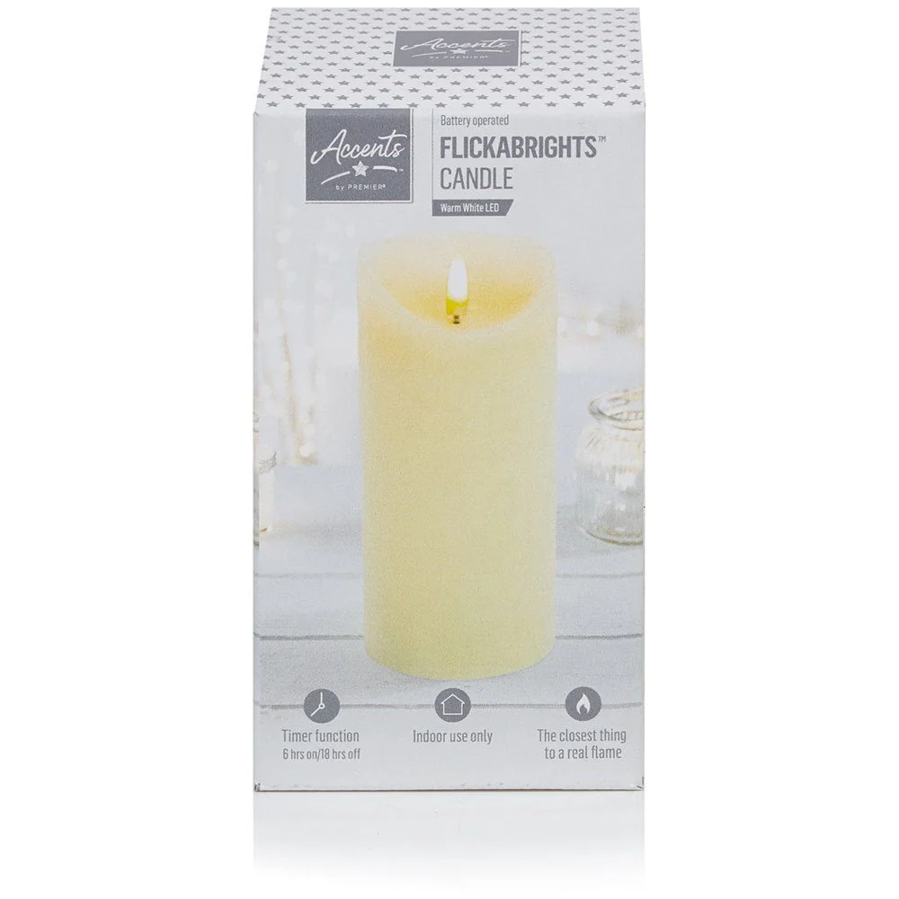 Flickabright Candle Cream - 18cm x 9cm FLB192181