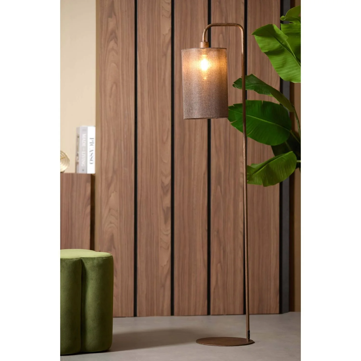 Floor Lamp 33.5 x 28 x 155cm DONIO Wood Print Dark Brown - Image 2