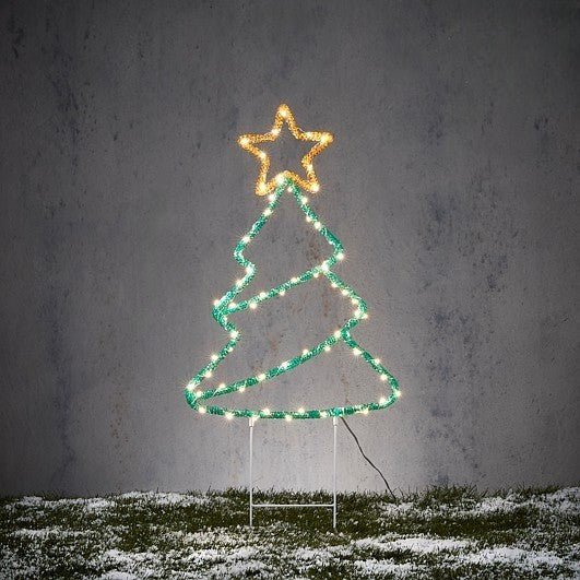 Garden Stake Tree Green Classic White 70 LED 30 x 70cm