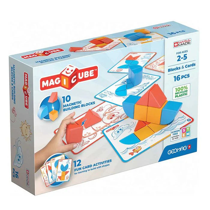 Geomag Magicube Blocks and Cards 16 Piece Set