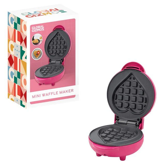 Global Gizmos Heart Shape Waffle Maker – Pink - Image 5