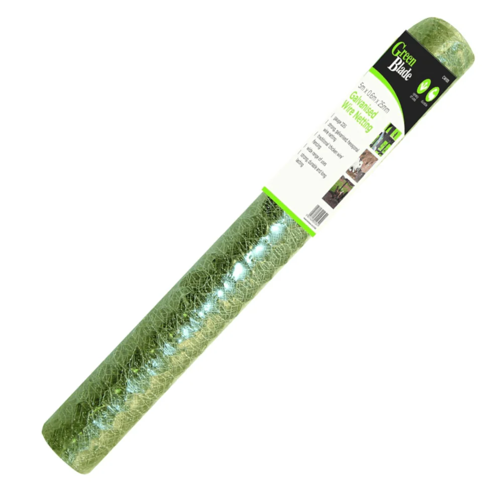 Green Blade 5 x 0.6m Galvanized Wire Netting with 25mm Mesh