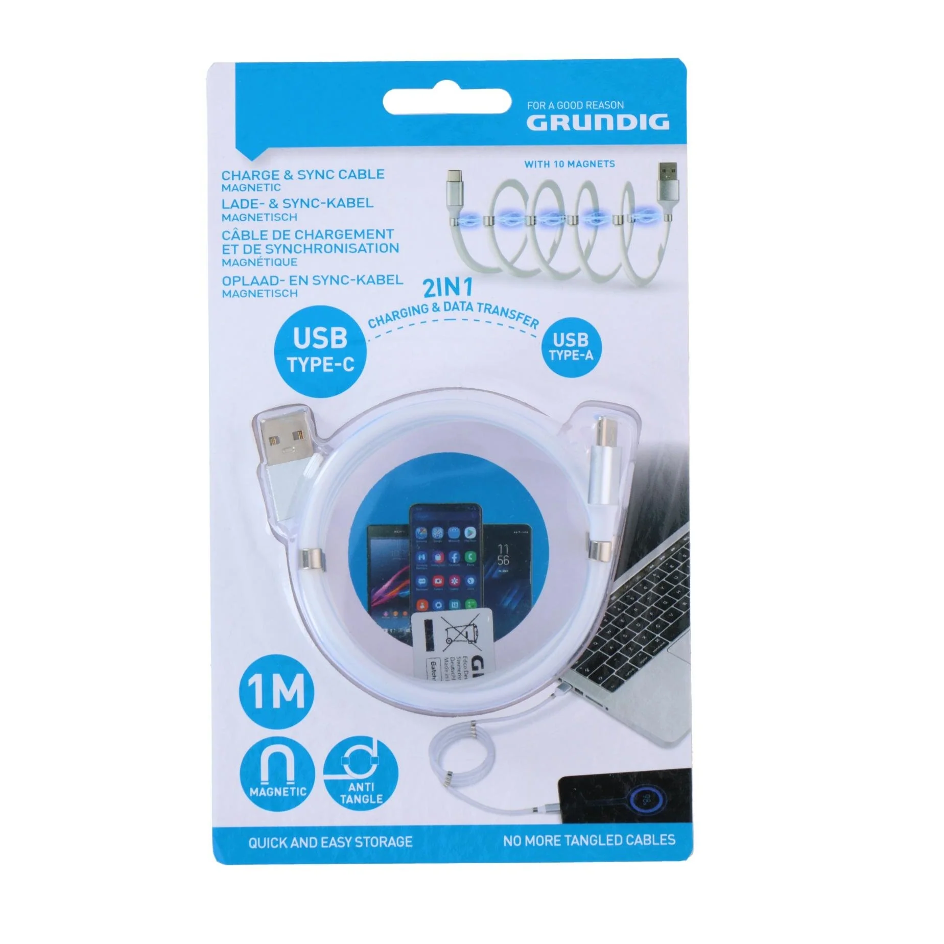 GRUNDIG 2-in-1 Charge & Sync Cable 1m