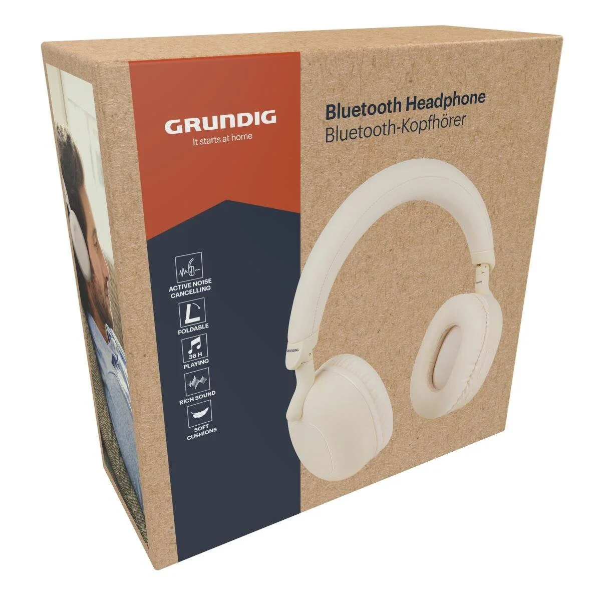 GRUNDIG Wireless Headphones Cream 33187
