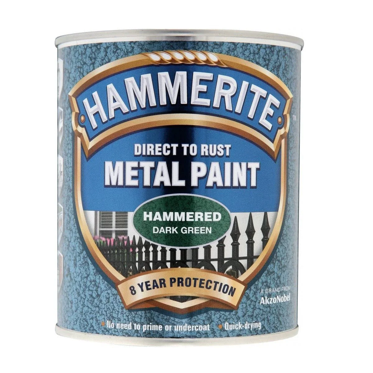 Hammerite Direct to Rust Hammered Finish Metal Paint 750ml Dark Green