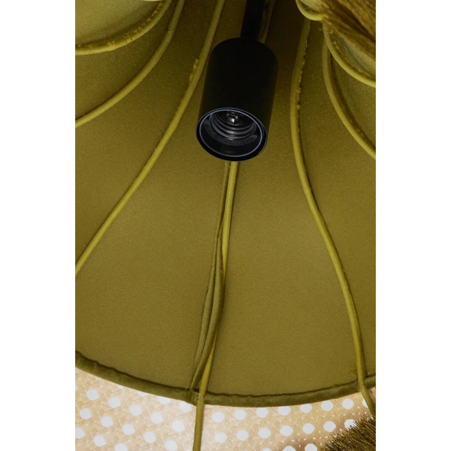 Hanging Pendant 50 x 44.5cm MIZIA Velvet Green & Webbing Natural - Image 6
