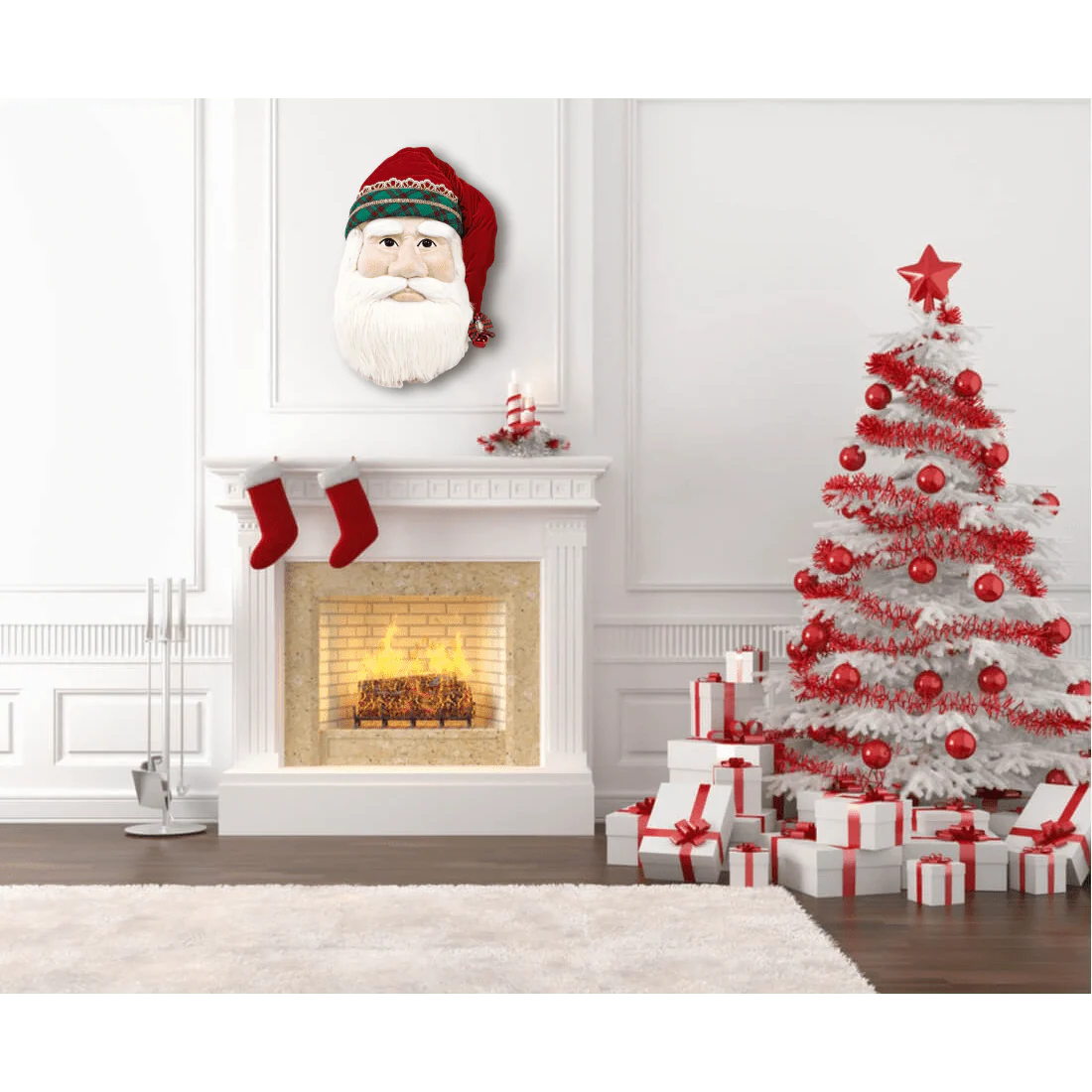 Hanging Santa with Red Velvet Hat 42x24x77cm - Image 2
