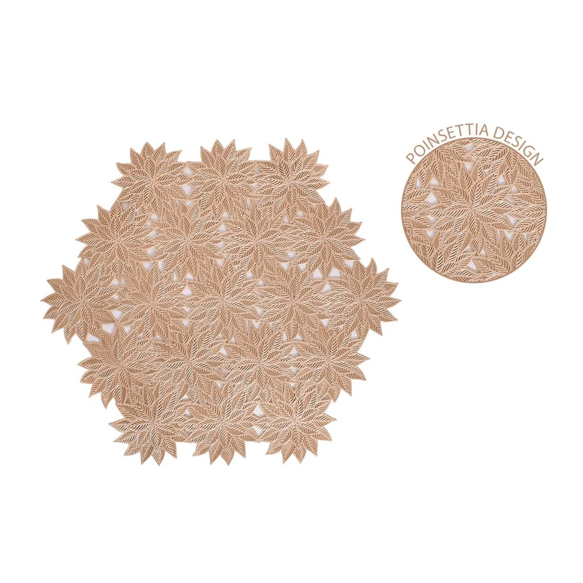 Harvey & Mason 2pk Gold Poinsettia Placemats