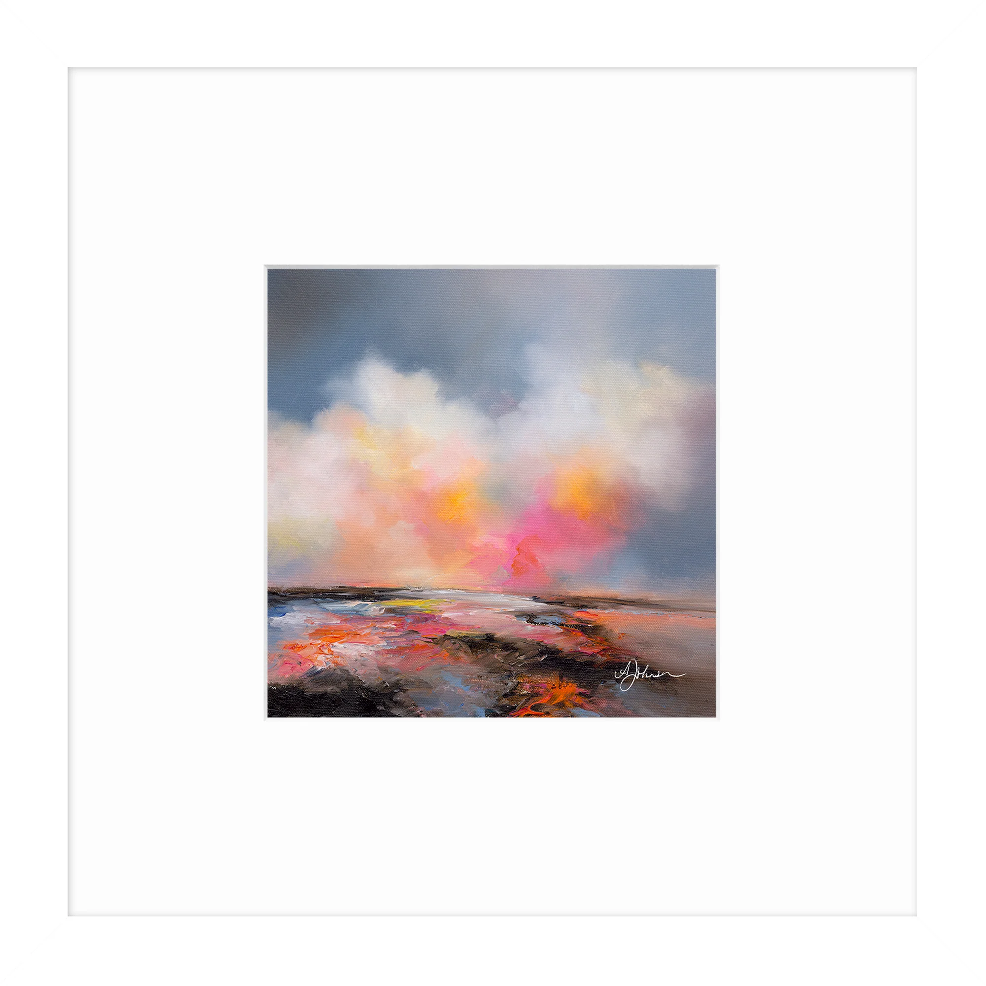 Heat Reflect Framed Picture with White Frame – W22
