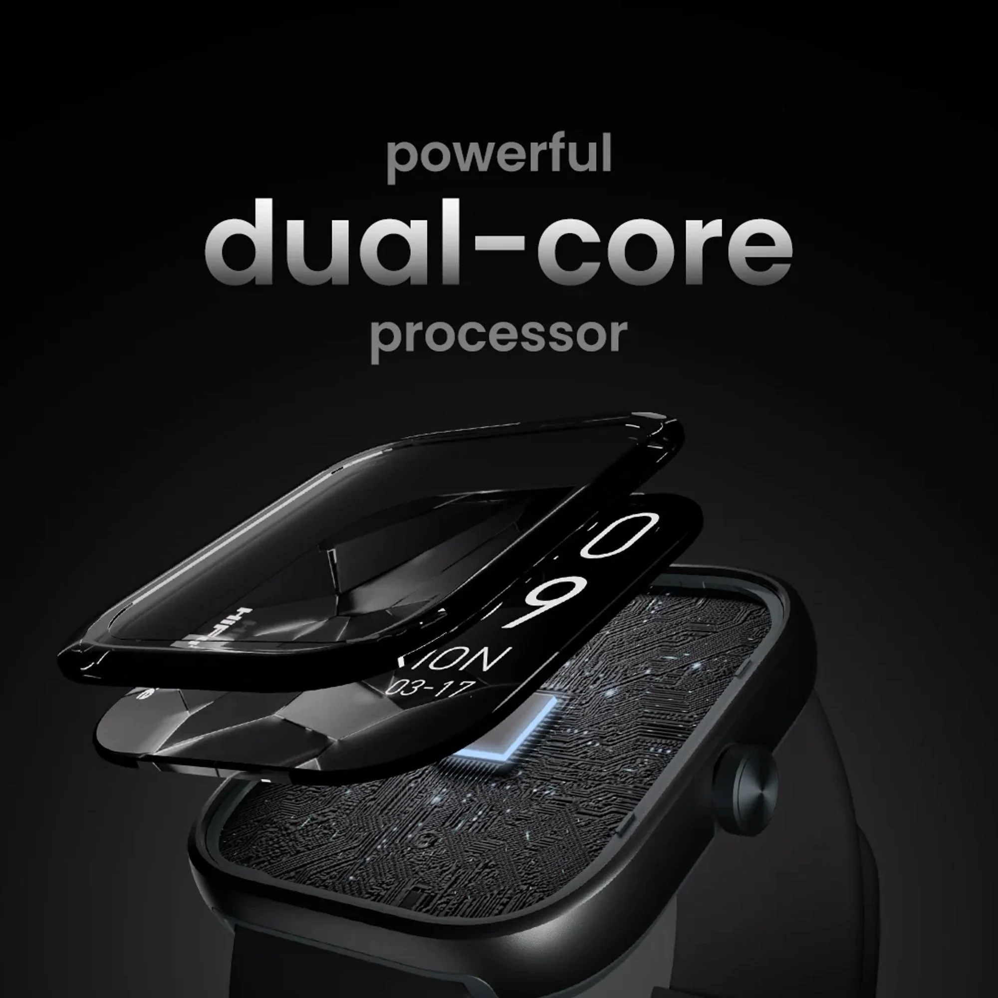 HiFuture Lume Smart Watch 1.85" Display | Black - Image 4
