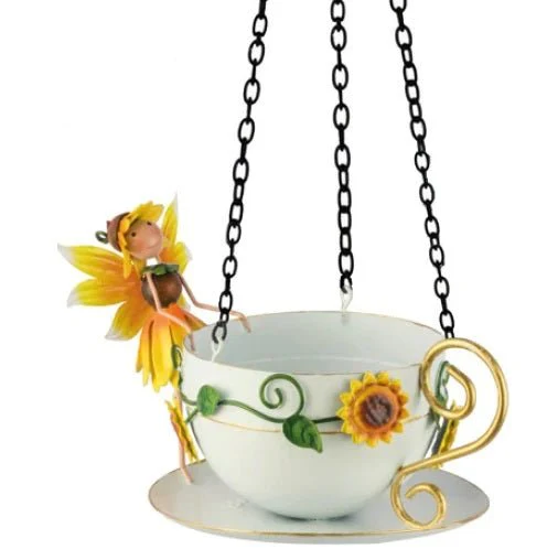 Honey Sunflower Tea Cup Bird Feeder - Image 2
