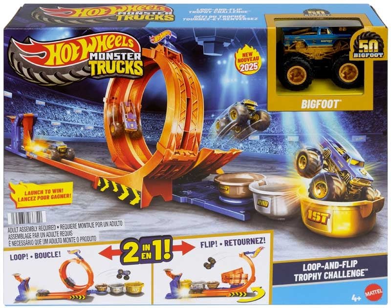 Hot Wheels Monster Trucks Loop & Flip Trophy Challenge - Bigfoot 50Th