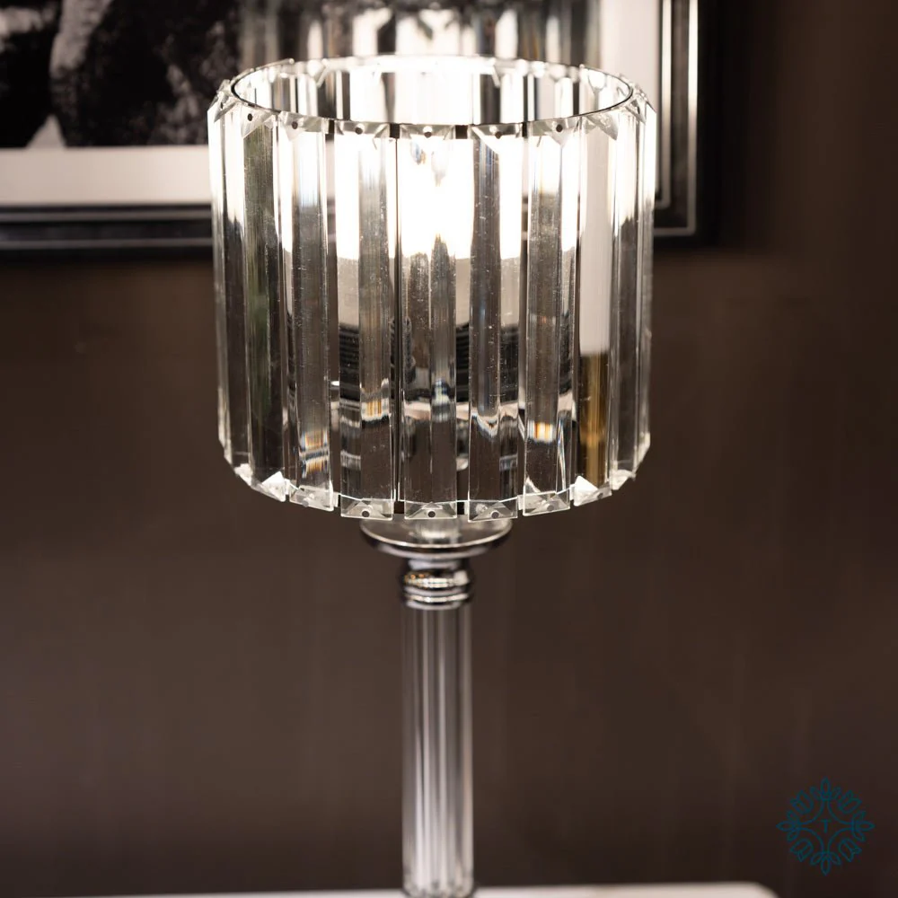 Imogen Glass Lamp Silver 40cm - Image 2