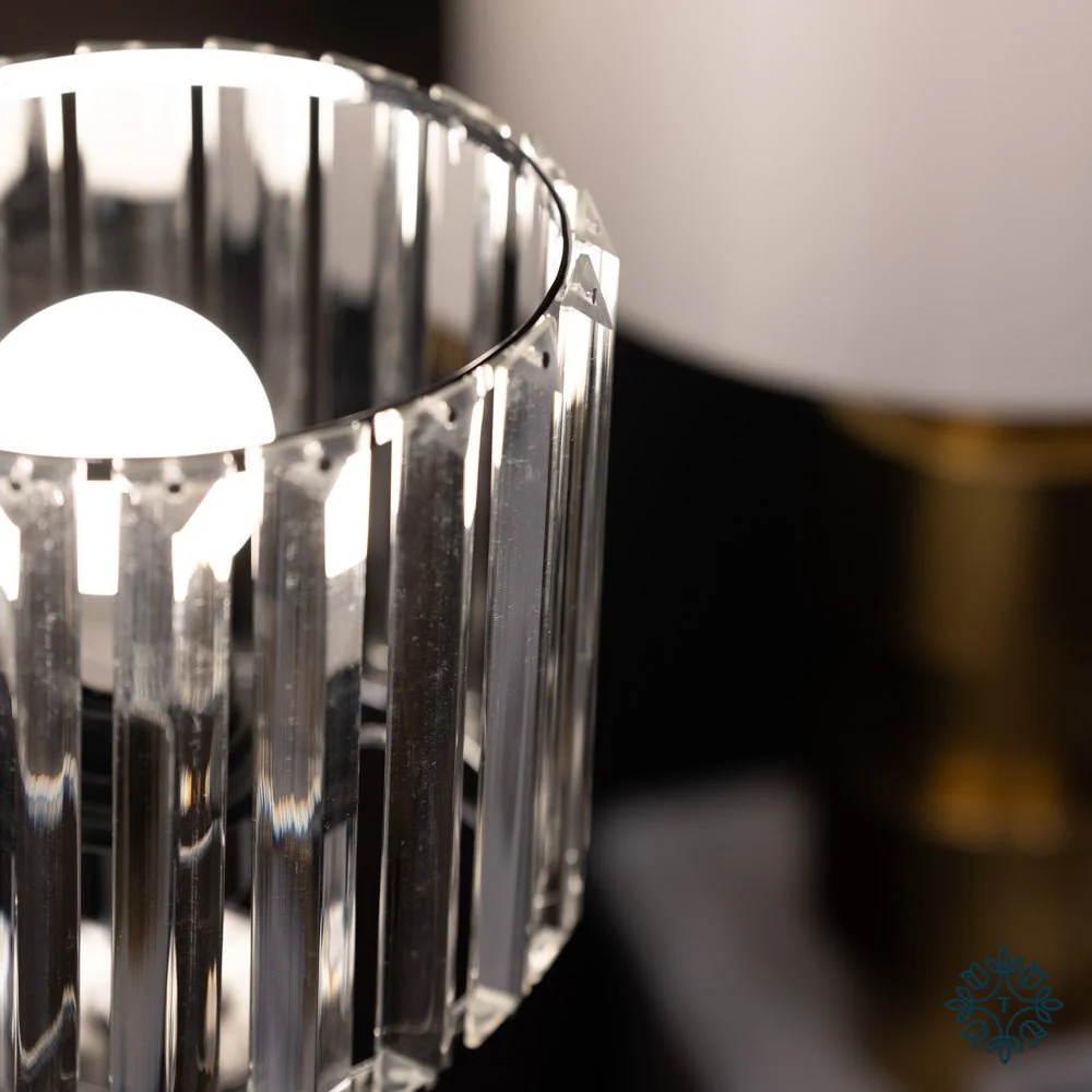 Imogen Glass Lamp Silver 40cm - Image 3