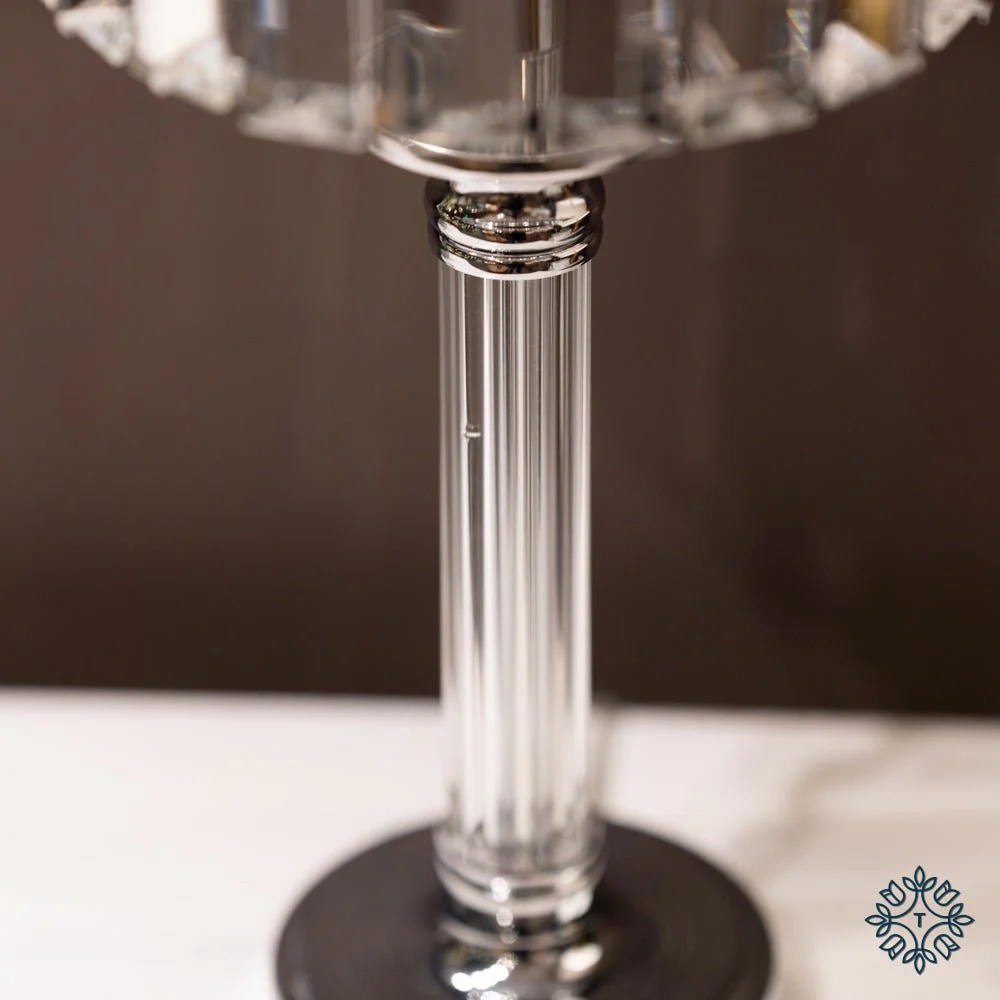 Imogen Glass Lamp Silver 40cm - Image 4