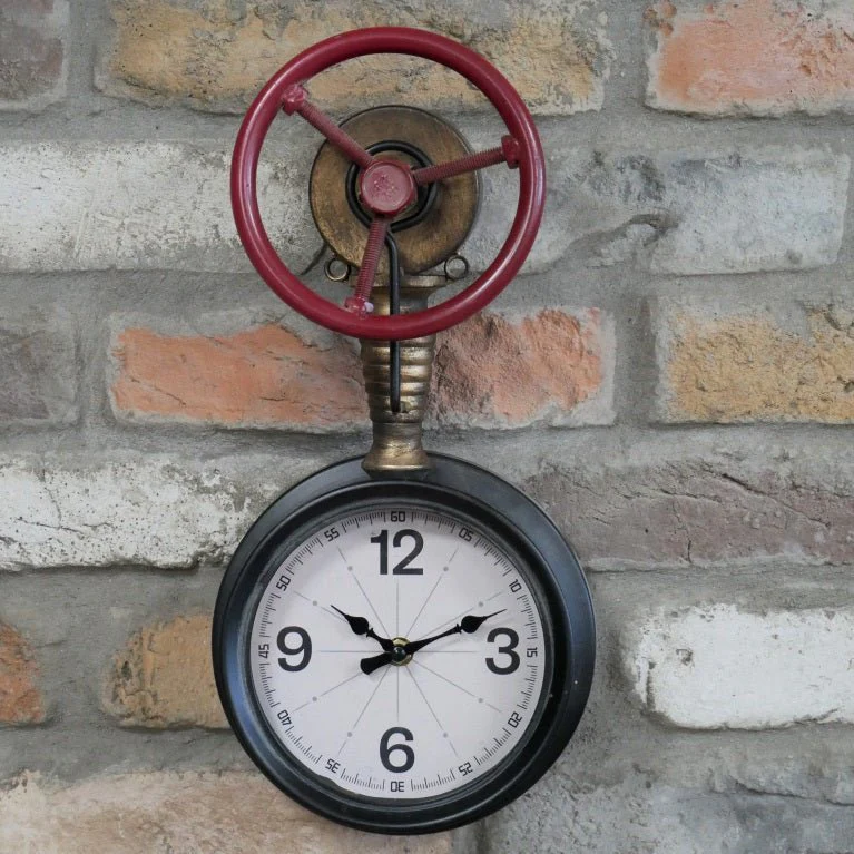 Industrial Style Pipe Clock 38cm