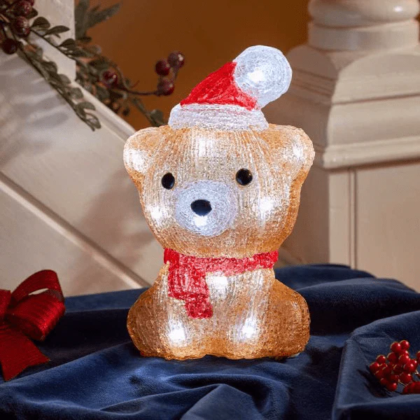 InLit Ice Brown Bear Cub 20cm